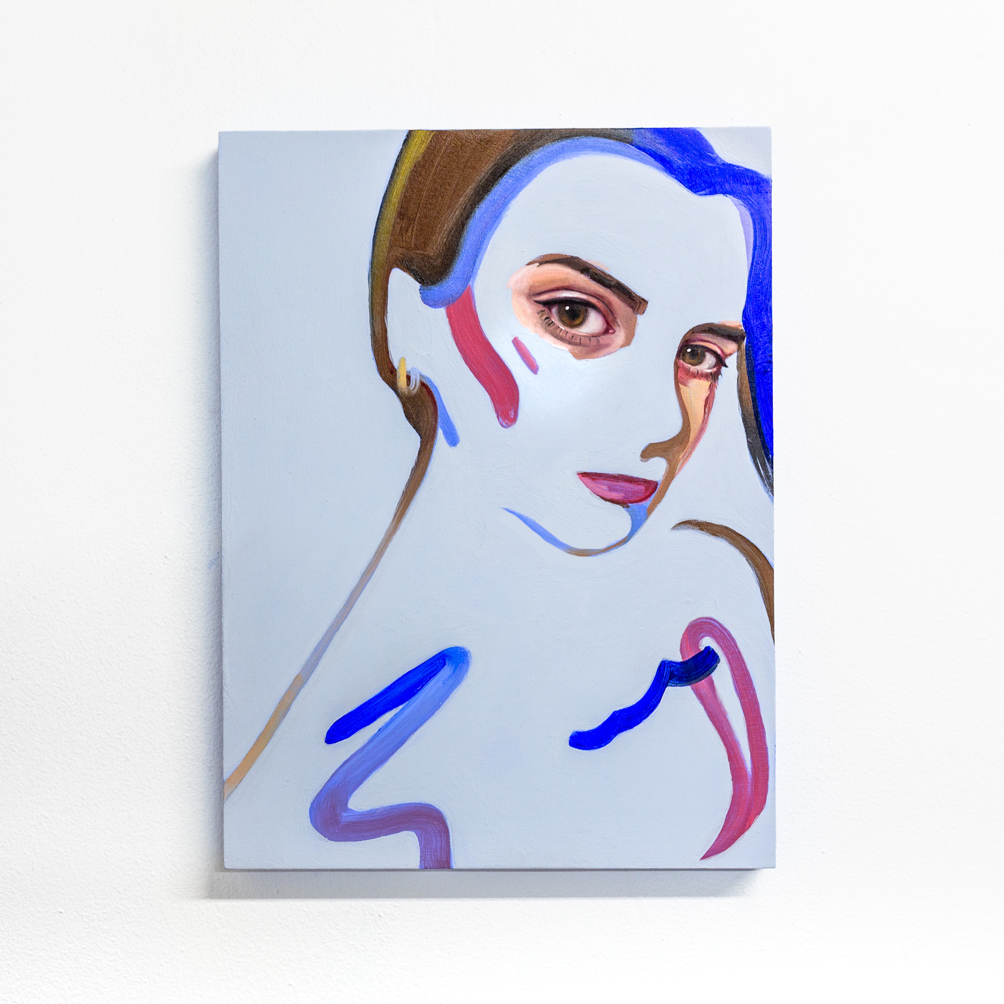 jelouissa (Portrait Study 7), 2020, 30x23cm, Oil and acrylic on board